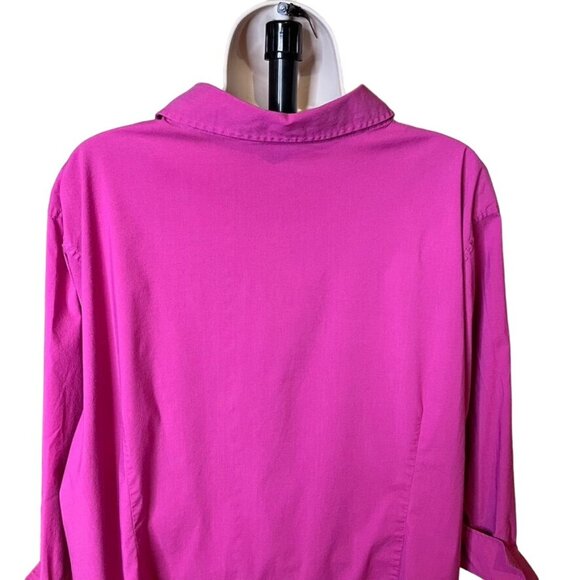 Lands End Womens Button Down Pink Shirt Wing Cuffs Plus Size 26W u - Picture 5 of 8